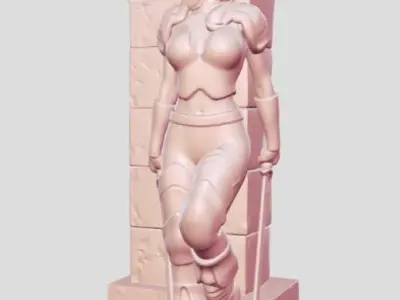 warrior woman 3D print model
