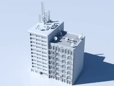 Commercial Building Facade 13 3D model