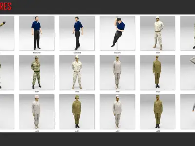 Low Poly People in Uniform Low-poly 3D model
