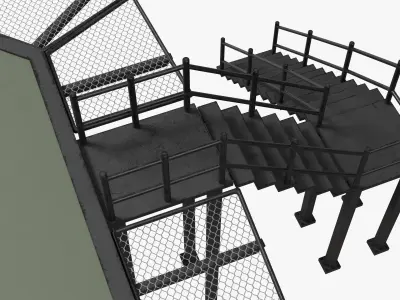 Octagonal Heliport Low-poly 3D model