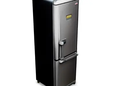 Tall Refrigerator 3D Model Sleek Stylized Kitchen Appliance Low-poly 3D model