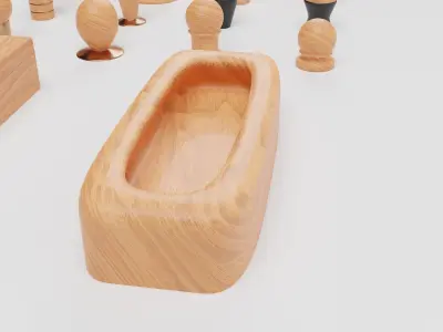 50 Wooden Furniture Handles 3D model