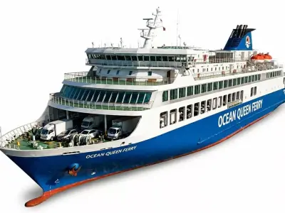 Ocean Queen Ferry Large Passenger and Vehicle Vessel 3D model