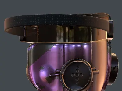 Gas mask helmet 3d model scifi Low-poly Low-poly 3D model