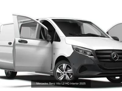 Mercedes Benz Vito Van HQ Interior 2025 3D Model Collection
