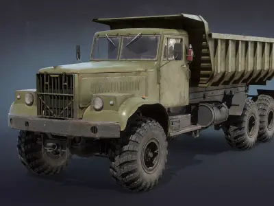 KrAZ-255 Dump Truck Low-poly 3D model
