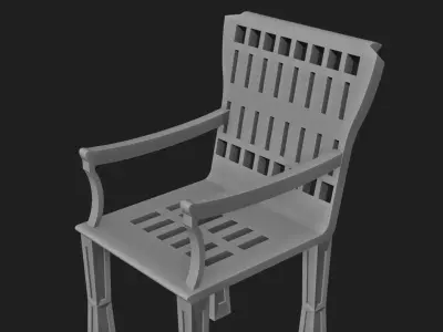 Low Poly Modern Black Armchair 3D Model Low-poly 3D model