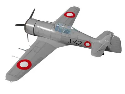 fokker D-XXI Danish Air Force 3D model