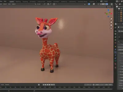 3D Cartoon Giraffe Low-poly 3D model