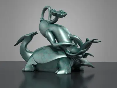 Sculpture  ginseng turtle  turtle  ginseng square 3D model