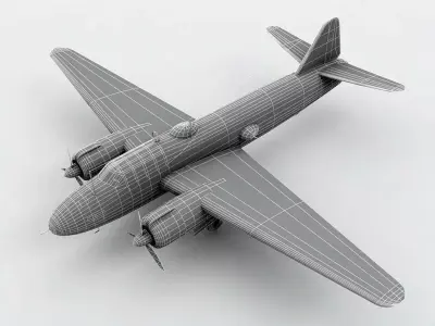 Mitsubishi G4M Betty Aircraft WWII Low-poly 3D model