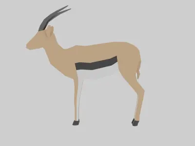 Gazelle Rigged Free low-poly 3D model