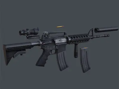 3DRT - Modern Firearms Animated HD Vol3 Low-poly 3D model