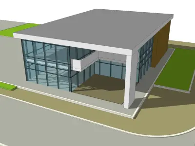 office building 2 storey 3D model