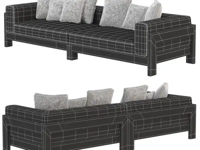 Alison Iroko Outdoor sofa 3D model