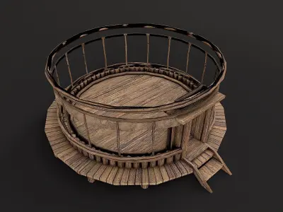 Traditional Yurt Nomads Tent with Interior 3 Low Poly PBR Low-poly 3D model