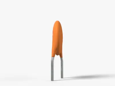 Ceramic Disc Capacitor with 2K PBR textures 3D model