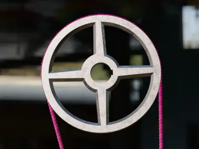 Mechanical Pulley Animated 4 3D model