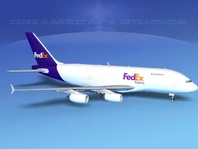 Airbus A380-800 FedEx 3D model