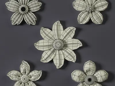 5 Floral Ornament brushes alphas and 3D models Free 3D model