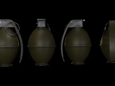 M-26 Frag Grenade Low-poly 3D model Low-poly 3D model