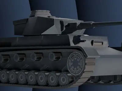 Panzer 4 - PzKpfw IV - WW2 Tank Low poly 3D model Low-poly 3D model