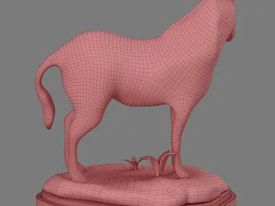 decorative zebra figurine Low-poly 3D model