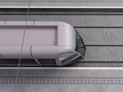 Dublin city tram and station 3D model