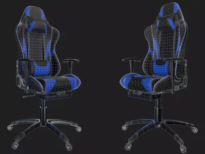 Gaming chair Blue Free 3D model