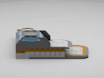 Sci-Fi Military Building - Outpost Low-poly 3D model