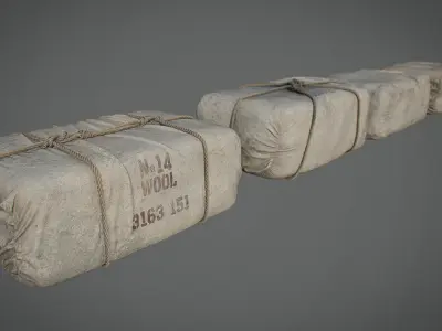 Victorian Wool Bales Packs Set 3D model