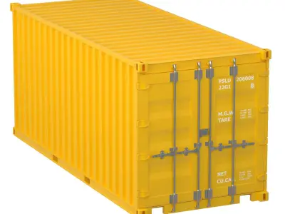 20 ft Container Yellow 3D model