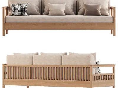 Tribeca Outdoor Three Seater Sofa 3D model
