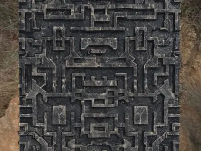 Tile Ancient Maze Floor Low-poly 3D model
