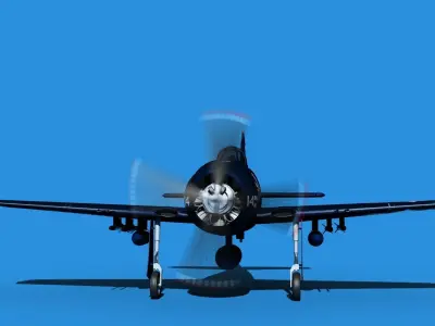 Grumman F8F-2 Bearcat V02 3D model