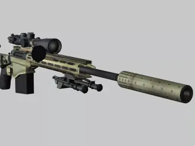 Sniper Denel 9NTW-20 Low-Poly 3D Model Low-poly 3D model purchase
