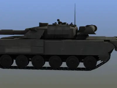 T80 Tank Low-poly 3D model