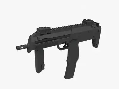 MP7 submachine gun Low-poly Low-poly 3D model