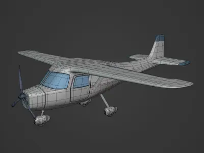 Cartoon Light Plane - Airplane - Aircraft Low-poly 3D model
