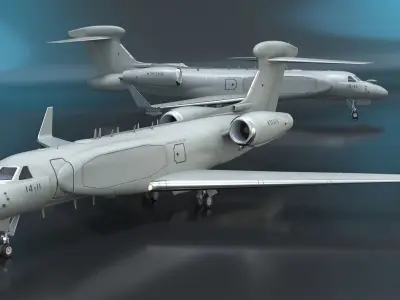 CAEW G550 Green in Takeoff Position 3D model