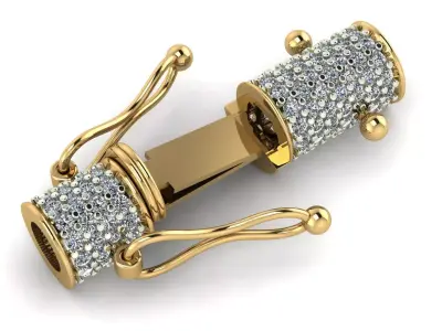  Diamond Cylinder Shaped Lock Low-poly 3D model