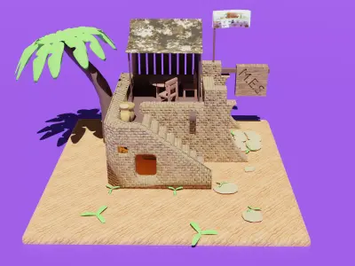 Oasis Concept Free low-poly 3D model