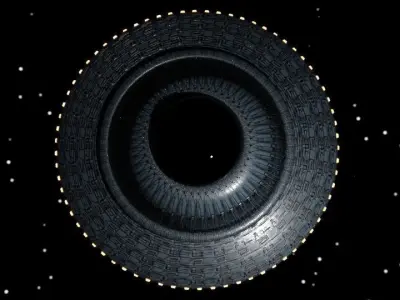 UFO 3D Model spaceship flying in night sky Free 3D print model