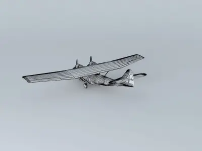 Catalina airplane with propellers Free 3D model