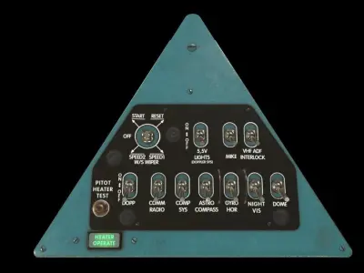 Mi-8MT Mi-17MT Right Triangular Panels Board English Low-poly 3D model