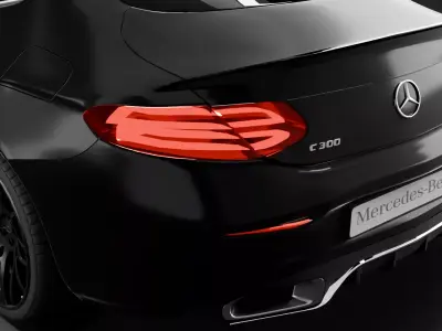 2021 Mercedes-C300 high poly-Rigged 3D model