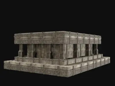 ANCIENT TEMPLE PYRAMID AZTEC MAYAN INCA PLATFORM RUIN COLLECTION Low-poly 3D model