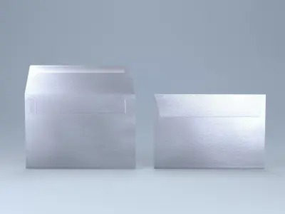 Envelope -Silver Metal Low-poly 3D model