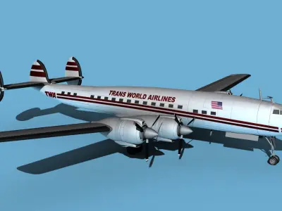 Lockheed L1649 Star Liner Trans World Airways 3D model