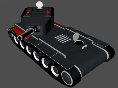 KT-140 Concept Tank Low-poly 3D model